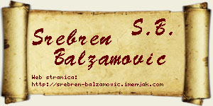 Srebren Balzamović vizit kartica